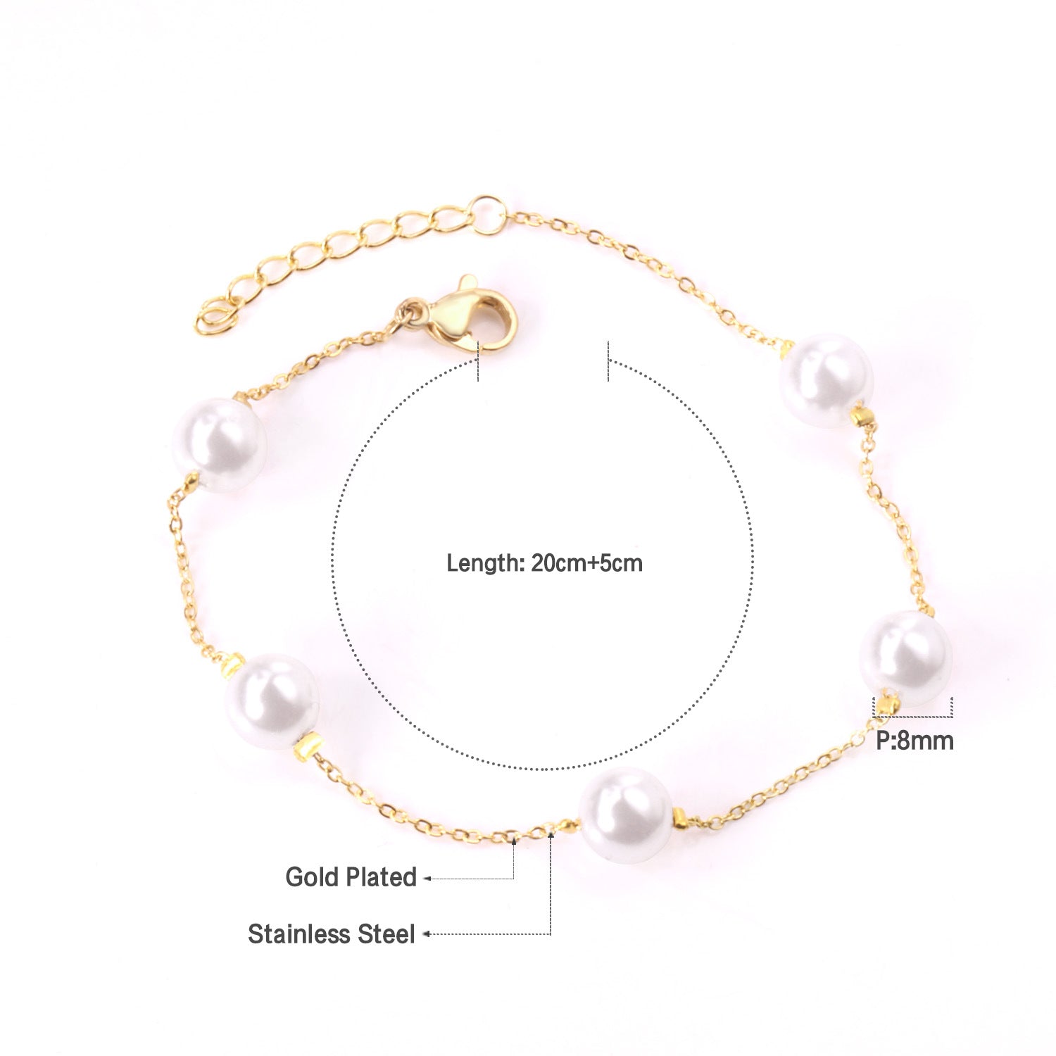 Zartes Perlenarmband für Damen