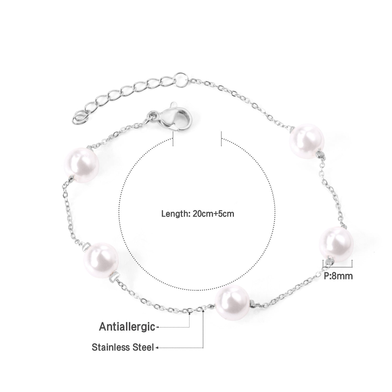 Zartes Perlenarmband für Damen
