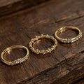 3er Ring-Set in Goldoptik für Damen